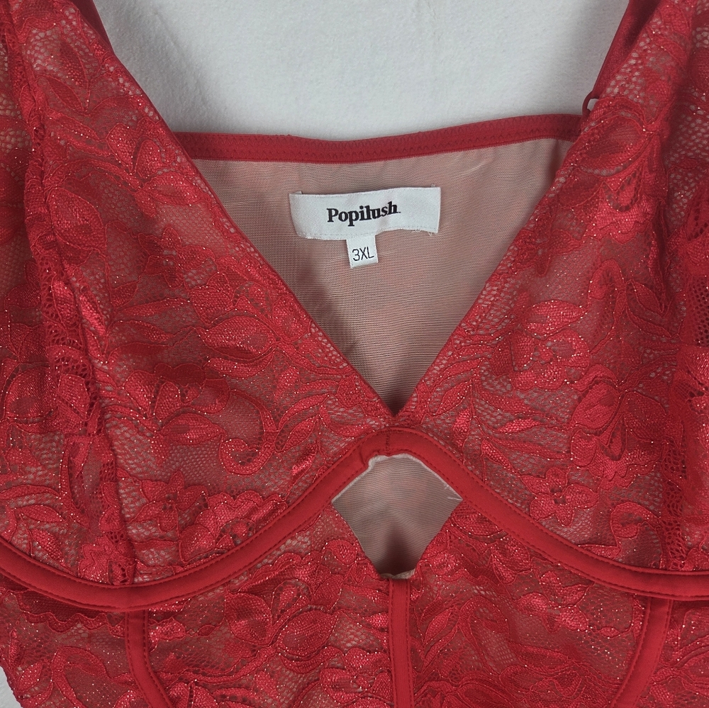 NWT Popilush Shapewear Lace Bodysuit Lingerie Cutout Corset Sculpting Size 3X - Picture 7 of 8